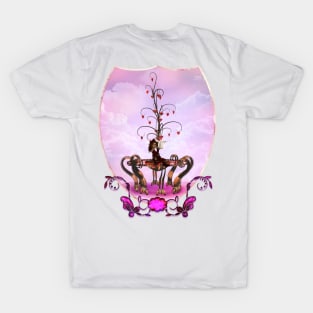 Little fairy with valentine tree with hearts T-Shirt